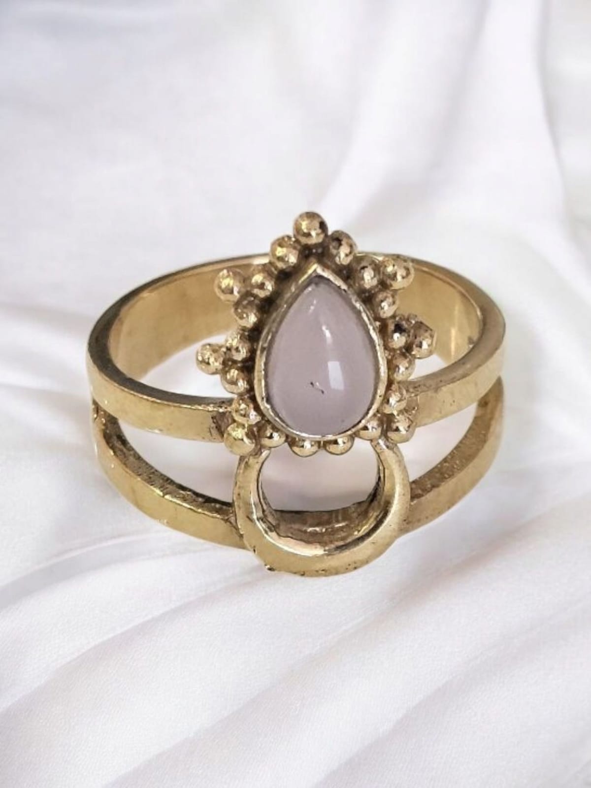 Chandra Ring with Rose Quartz