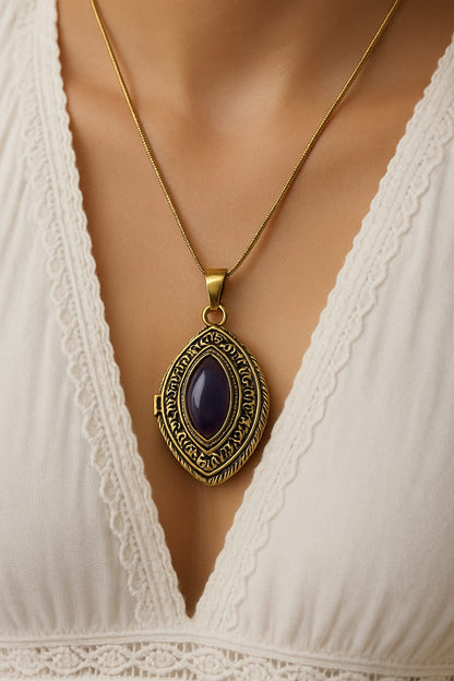 Elliptic Antique Brass Locket