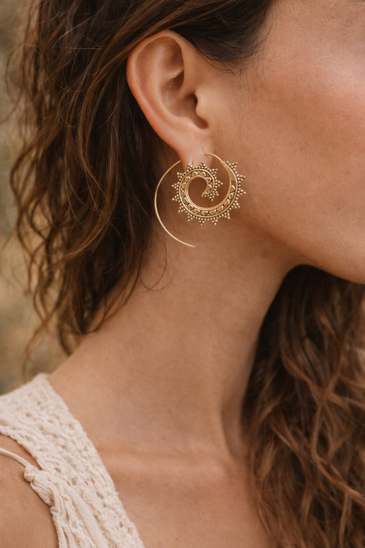 Tribal  Spiral Earrings