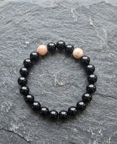 Balance Bracelet - Black Onyx & Multi Moonstone for Protection & Calm