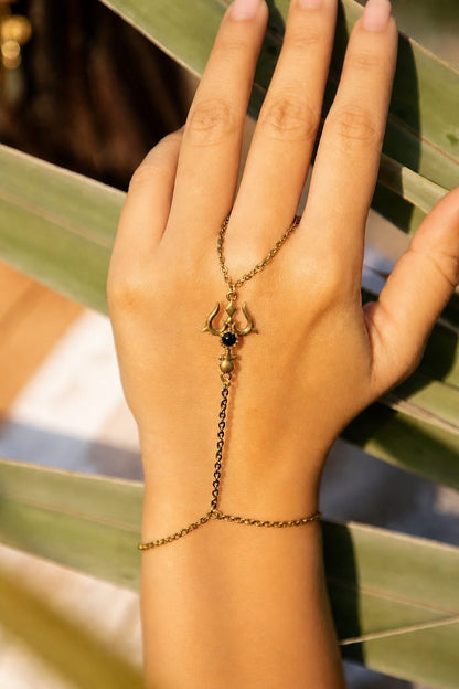 Bohemian Trishul Hand Chain