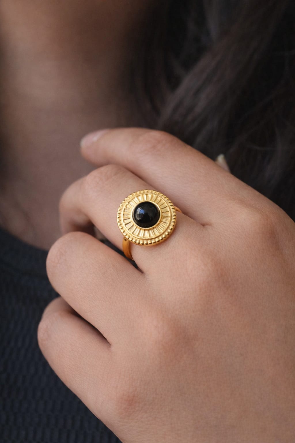 Obsidian Guardian Ring