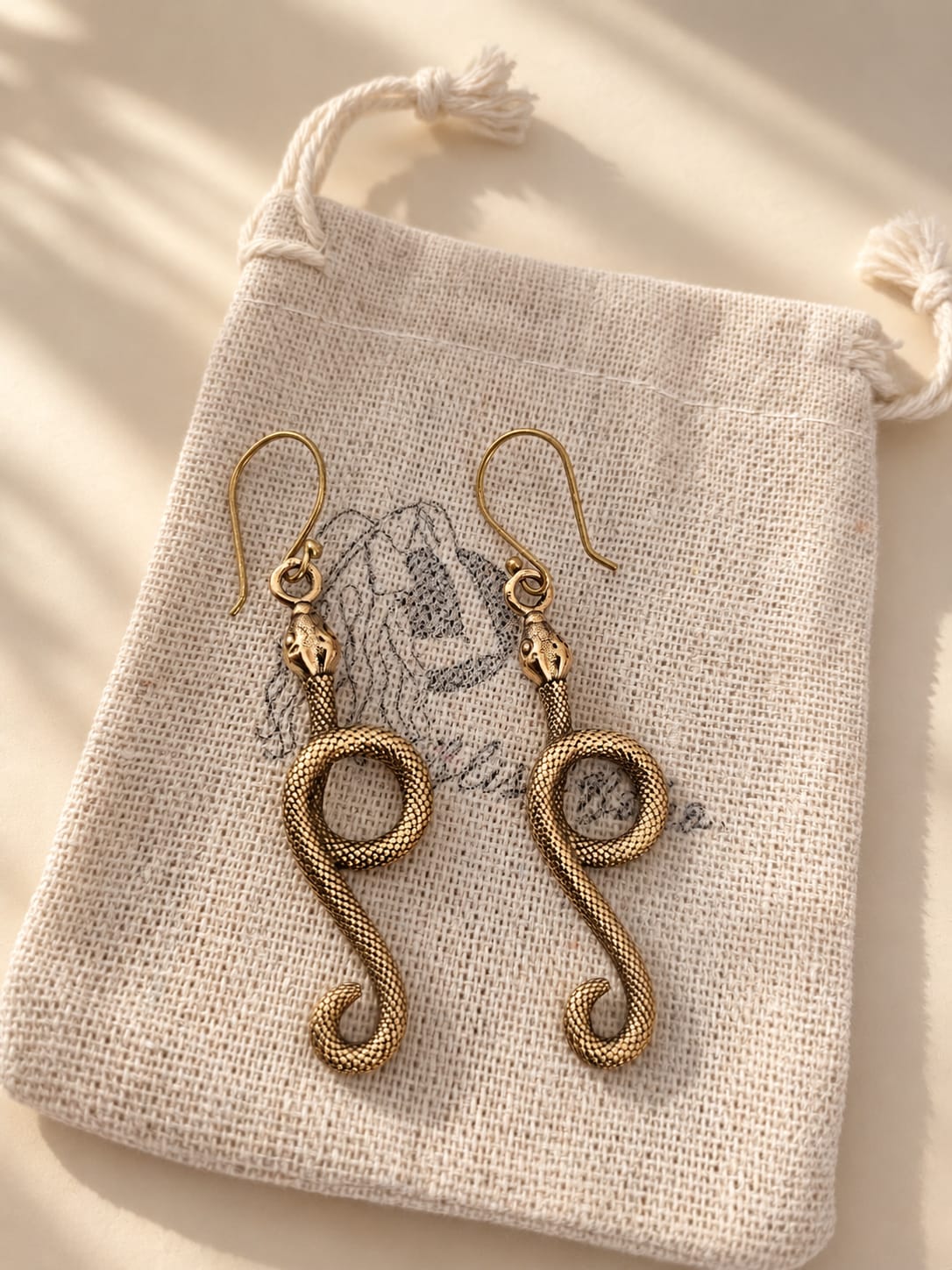 Snake Earrings for Women | Boho Brass Statement Earrings