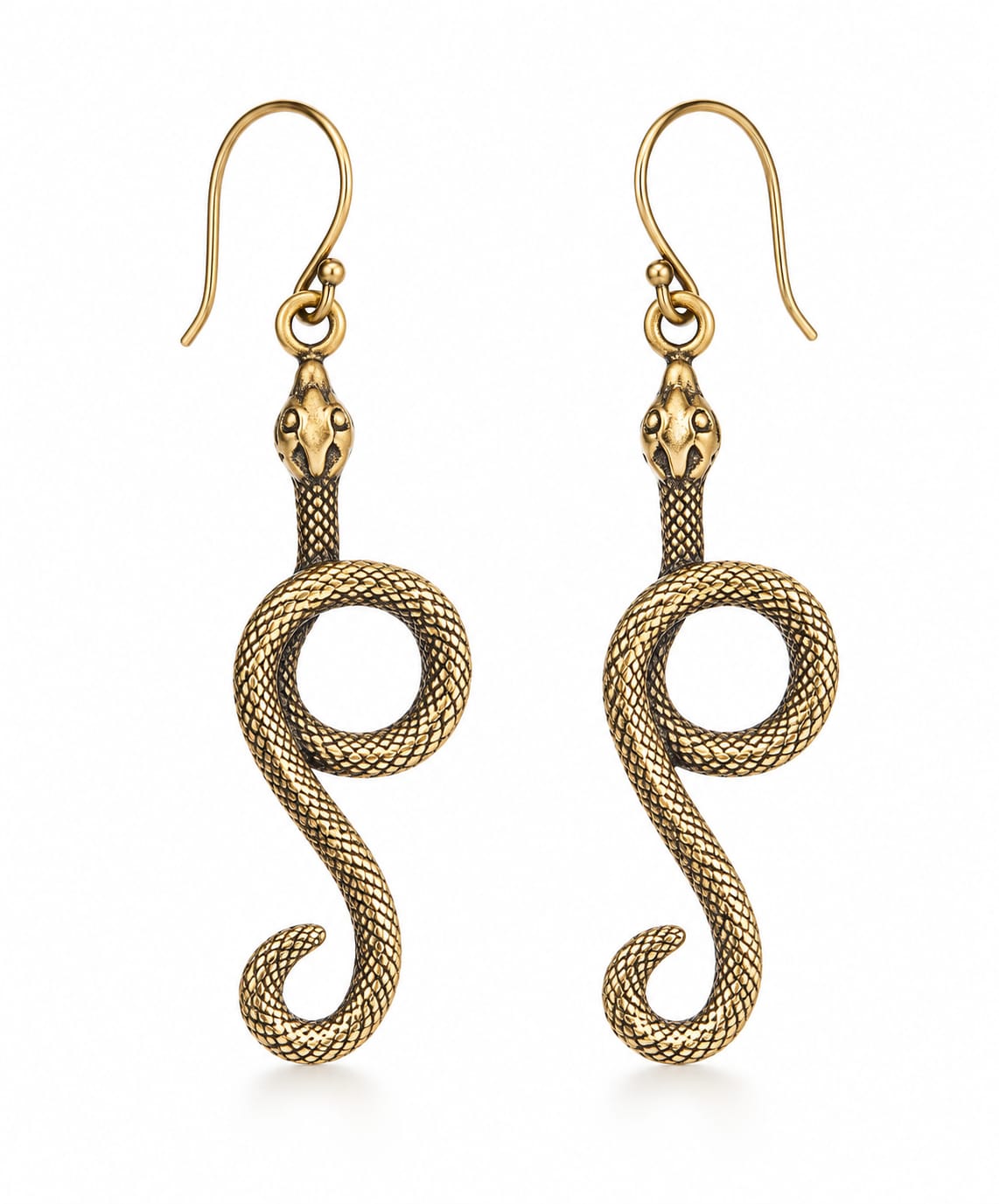 Snake Earrings for Women | Boho Brass Statement Earrings