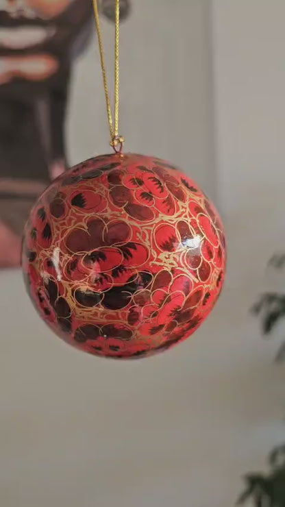 Hand-Painted Papier Mâché Baubles – Assorted (Set of 2)