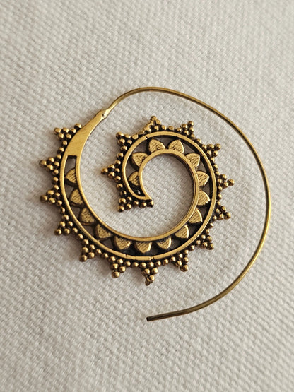 Tribal Boho Spiral Earrings Bliss Boho