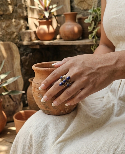 Bohemian Lapis Lazuli Statement Ring