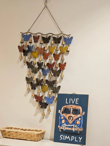 Bohemian Handcrafted  Butterfly Wall Decor Chime Bliss Boho