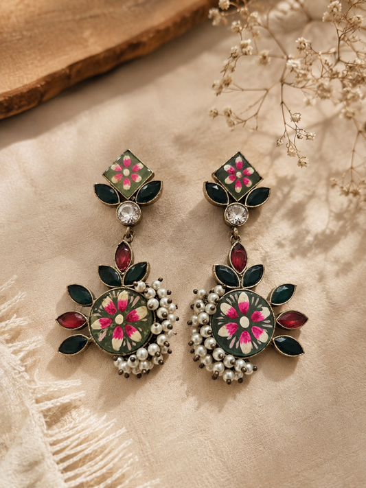 Mehfil Floral Statement Earrings