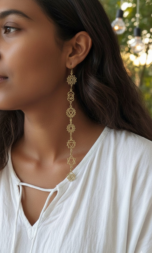 Handcrafted Seven Chakras Earrings – Balance & Harmony