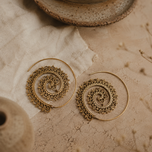 Tribal  Spiral Earrings