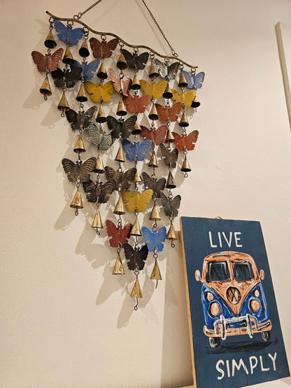 Bohemian Handcrafted  Butterfly Wall Decor Chime Bliss Boho